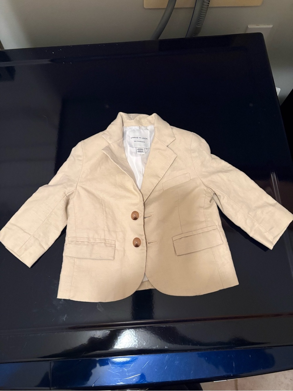 Baby khaki linen-cotton Blazer